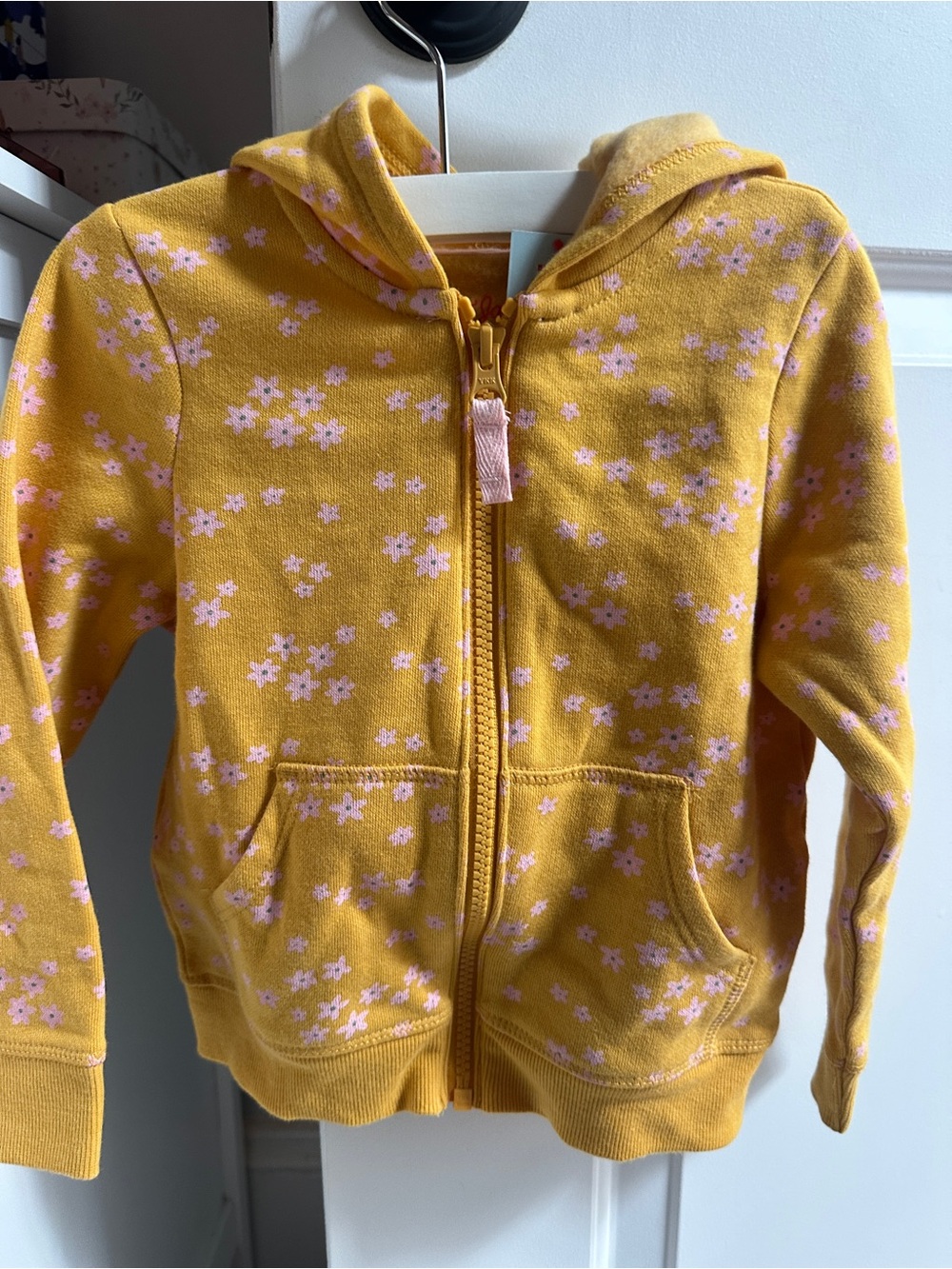 Cat & Jack Yellow Floral Zip-Up Hoodie Sz 3T